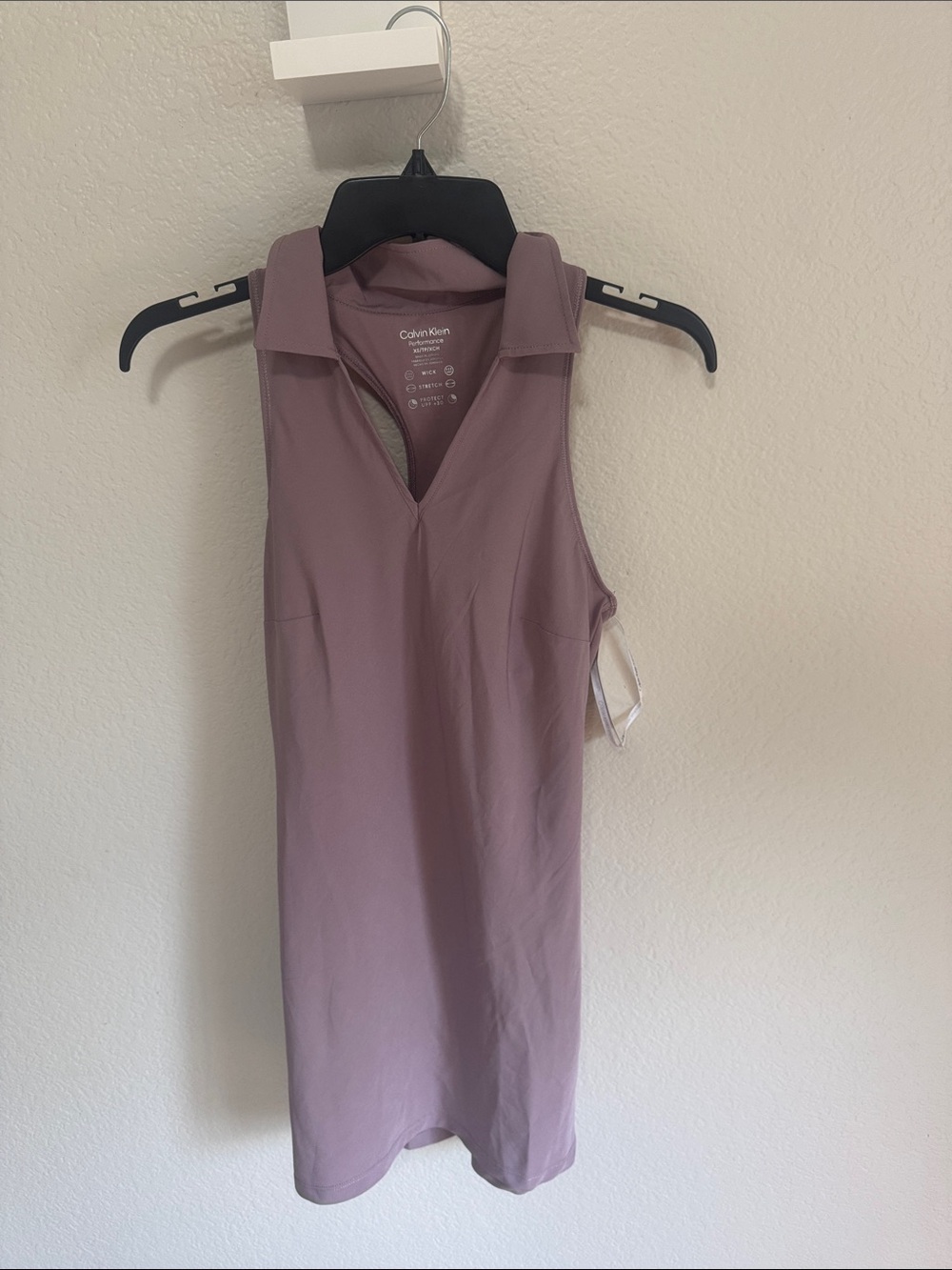 Calvin Klein Dusty Mauve Collared Sleeveless Mini Dress